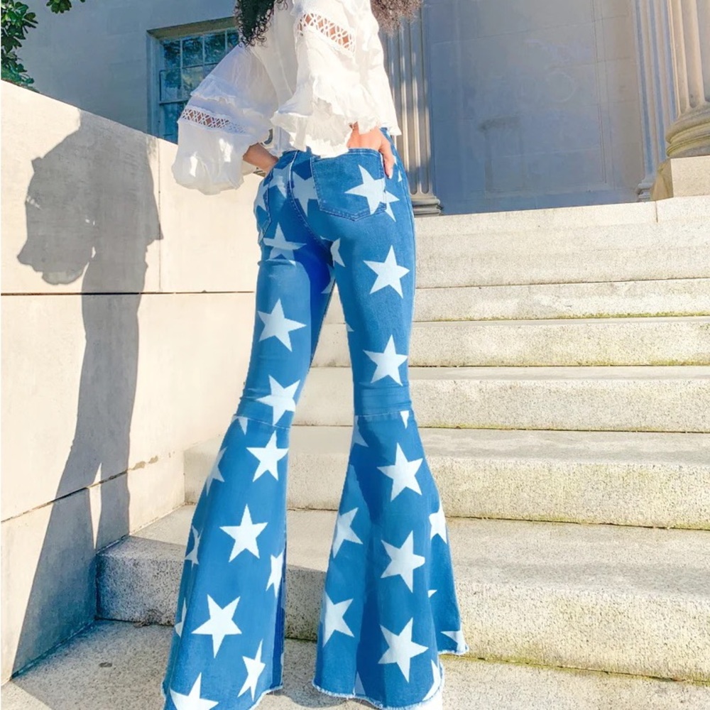 Altar’d State Blue Star Flare Jeans